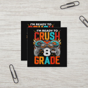 8. Klasse freigeschaltet Spiel zurück zur Schule Quadratische Visitenkarte