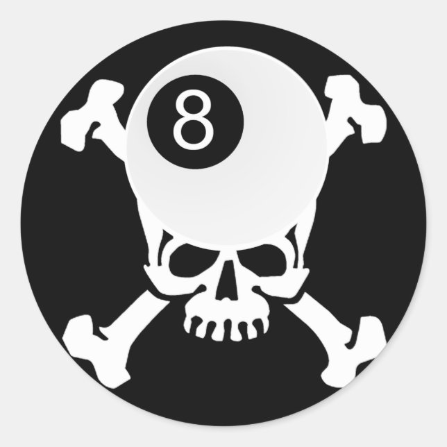 8 Kugelkopf Runder Aufkleber (Vorderseite)
