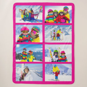 8 Landschaftsfoto-Collage Hot Pink Sherpadecke