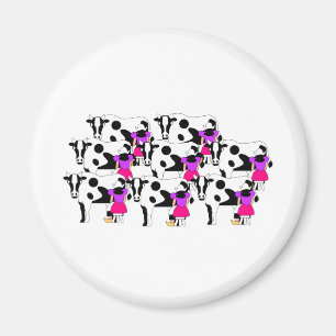 8 Mädchen-Melken Magnet