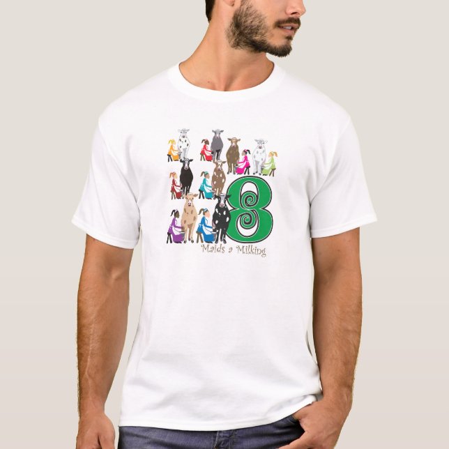 8 Mädchen-Melken T-Shirt (Vorderseite)