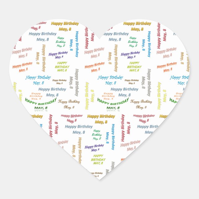 8. Mai Herz-Aufkleber (Vorderseite)