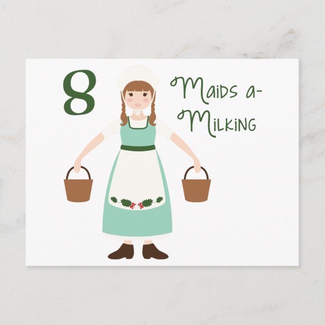 8 Maid A-Milking Postkarte (Vorderseite)