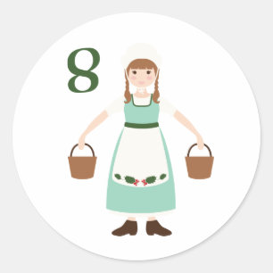 8 Milchprodukte Runder Aufkleber