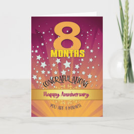 8 Monate Erholung Jahrestag Fett Zahl Karte