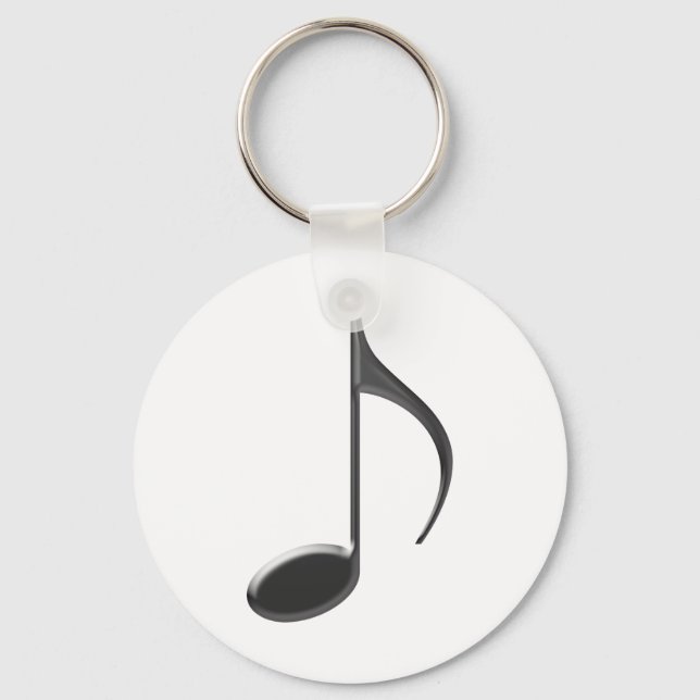 8. Musiknote Schwarz Schlüsselanhänger (Vorderseite)