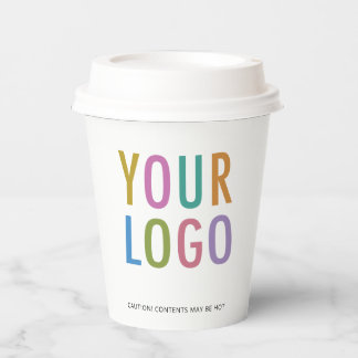 8 oz Paper Cups with Lids Custom Business Logo Pappbecher