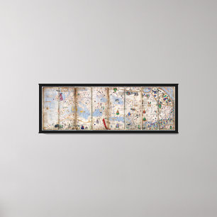 8 Panel Catalan Atlas von Abraham Cresques (1375) Leinwanddruck
