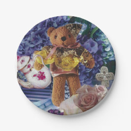 8 Paper Dessert Tellers Antique Teddy Bär Pappteller
