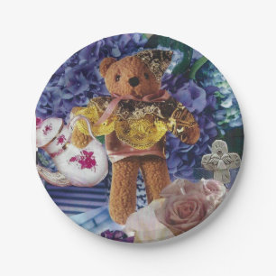 8 Paper Dessert Tellers Antique Teddy Bär Pappteller