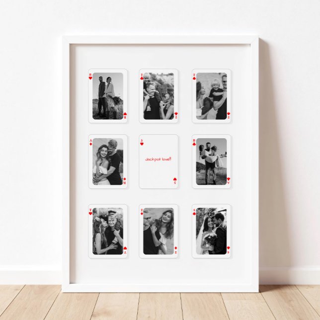 8 Photo Collage How Lucky Are We Playing Cards Poster (Von Creator hochgeladen)