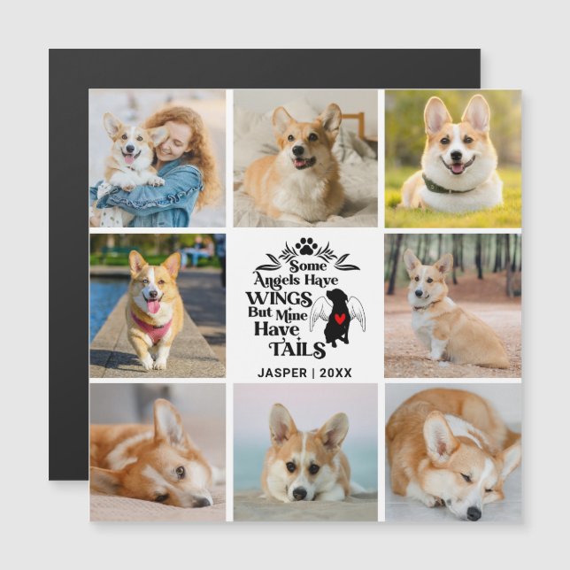 8 Photo Collage Perte de chien Souvenir Carte magn (Devant / Derrière)
