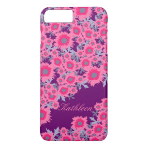 8 Plus/7 Plus Joli pavot rose violet pourpre coque iphone damass