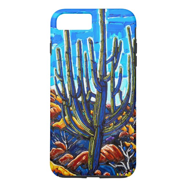 8 Plus/7 Plus Le grand coque iphone de Saguaro (Dos)
