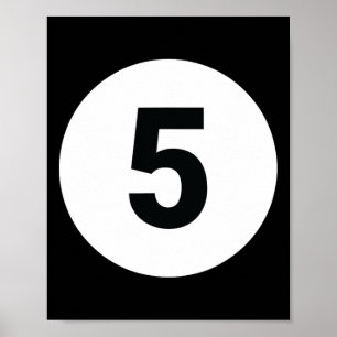 8 Pool Ball 5 Billard Kostüm Halloween Gruppen-Mat Poster