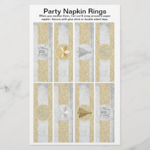 8 pro Blatt Elegantes Weihnachtsbuch Napkin Rings