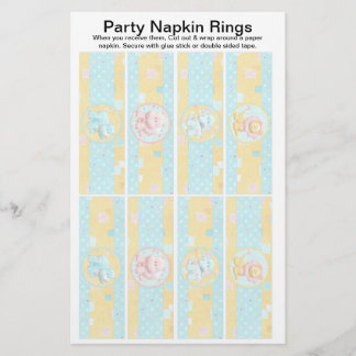 8 pro Blatt Safari Baby Dusche Papier Napkin Rings