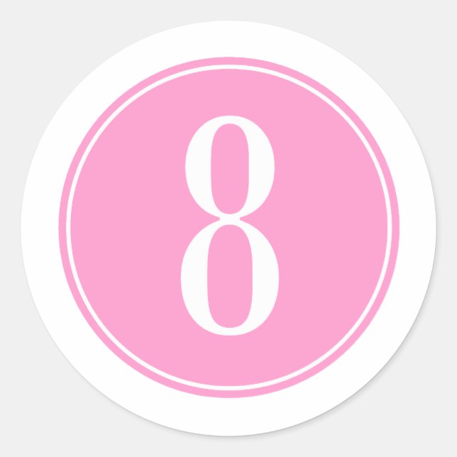 8 Rosa Kreis Runder Aufkleber (Vorderseite)