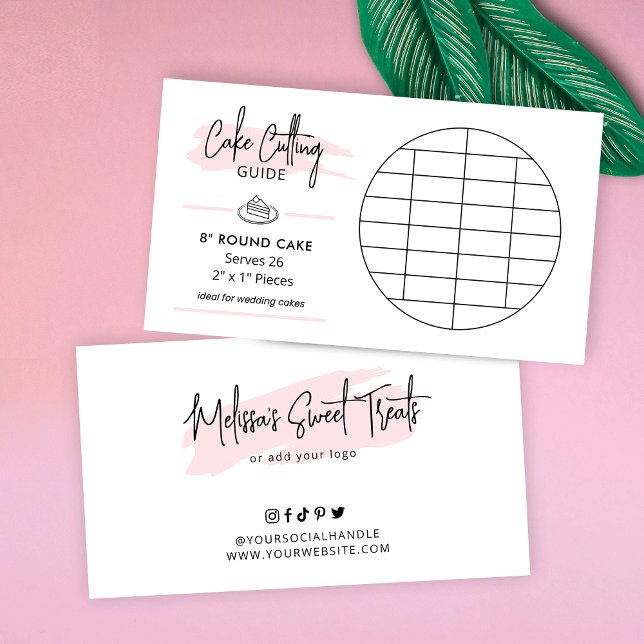 8" Runder Cake Cutting Guide 2x1" Portionen Größe Begleitkarte (8 inch round wedding cake cutting guide)
