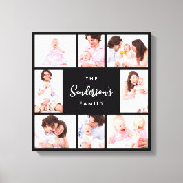 8 Sections Family Photo in Black Frame Leinwanddruck