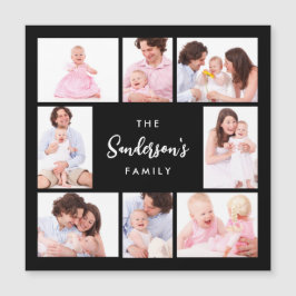 8 Sections Family Photo in Black Frame Magnetkarte