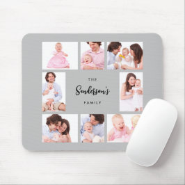 8 Sections Family Photo in Gray Frame Mousepad