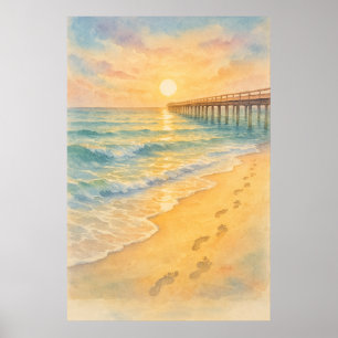 8. Sommer, Goldene Flut, saisonale Printwerbung Poster