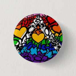 8-Sripe Rainbow Que Ally Pride Squiggle Button