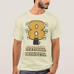 8 Station 0 Reue Fitness-Rennen Katze T-Shirt