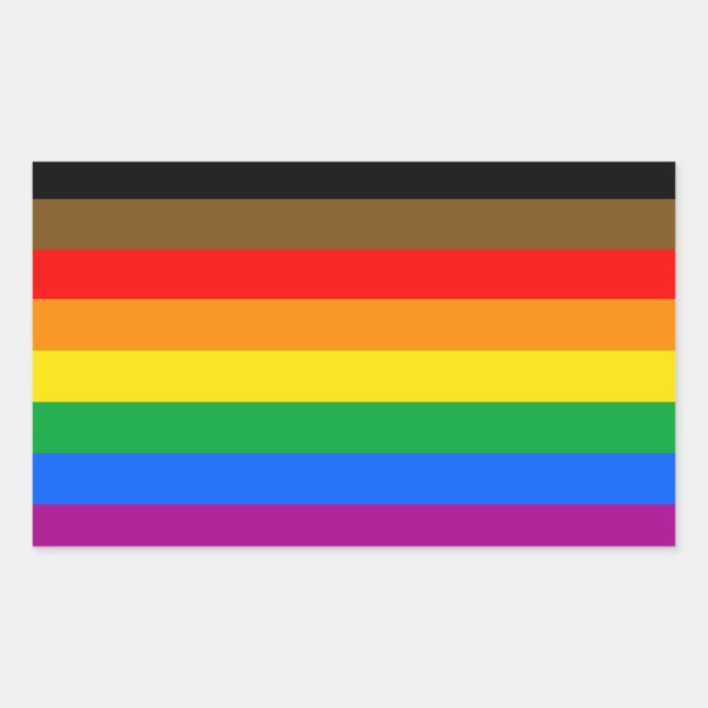 8-Streifen-LGBT-Flag Rechteckiger Aufkleber (Vorderseite)