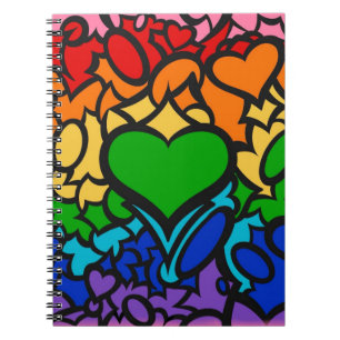 8-streifiger Regenbogen-Stolz Squiggle Notizblock