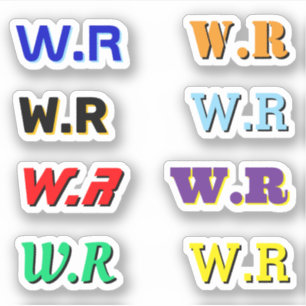 8 Stück - Monogrammierte Vinyl-Aufkleber für Elekt Aufkleber