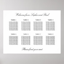 8 Tabelle Elegantes Minimalistisches Sitzdiagramm