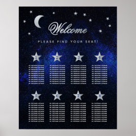 8 Table Sky Celestiding Stars Seating Chart Poster