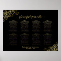 8 Tableau Mariage Plafonds en or sur noir