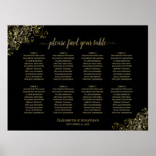 8 Tableau Mariage Plafonds en or sur noir