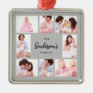 8 Teile Familienfoto in grauem Rahmen Ornament Aus Metall