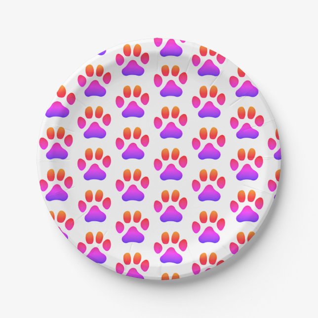 8 Teller Groovy Paw Prints (Vorderseite)