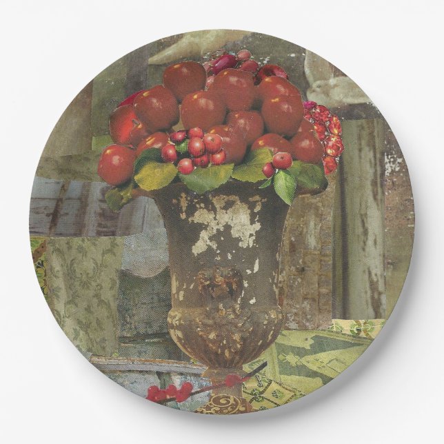 8 Teller in Papiergröße zum Abendessen mit Apple T (Vorderseite)