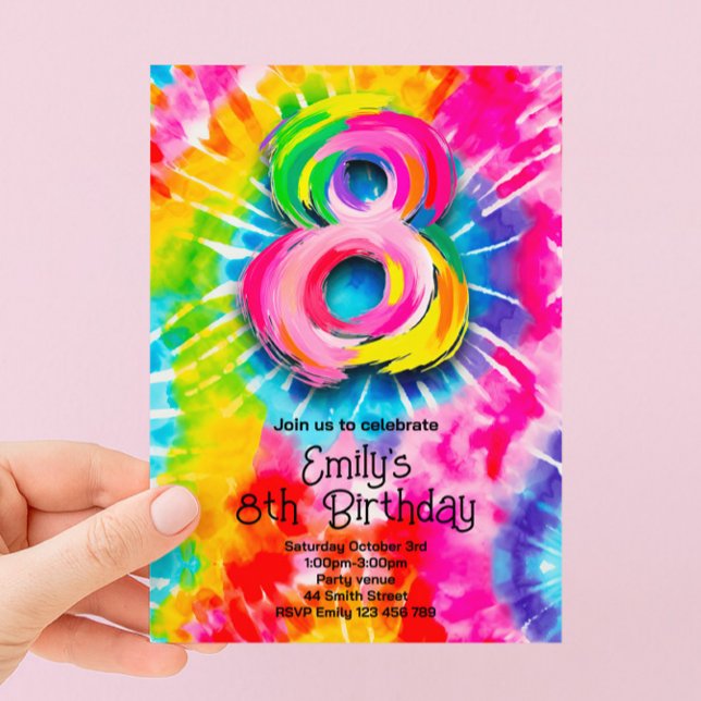 8. Tie Dye Geburtstag Einladung (Von Creator hochgeladen)