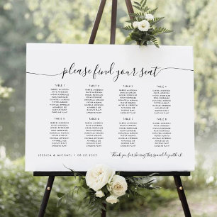 8 Tische Modern Finde Deinen Platz Sitzplan Poster