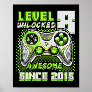 8 Unlocks Phantastisch 2015 Videospiel 8. Geburtst Poster