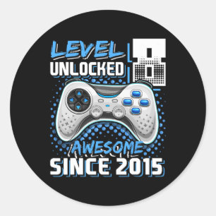 8 Unlocks Phantastisch 2015 Videospiel 8. Geburtst Runder Aufkleber