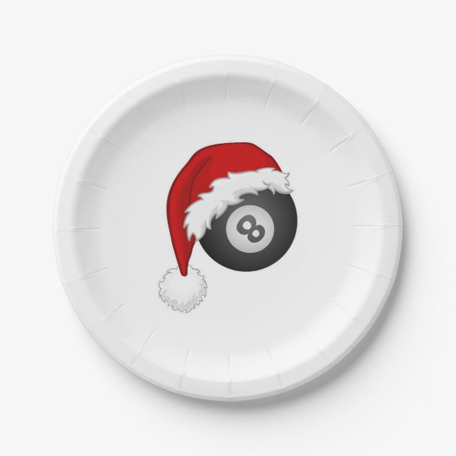 8 Weihnachtsmannmütze Weihnachten Weihnachten - Bi Pappteller (Vorderseite)