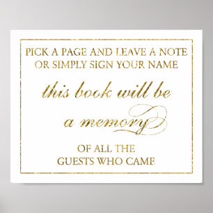 8" x 10" Gold Foil Gästebuch Wedding Sign