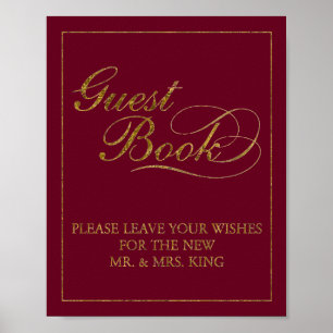 8" x 10" Gold Foil Gästebuch Wedding Sign