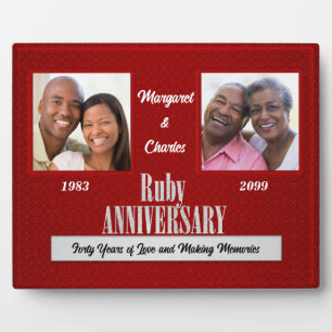 8 x 10 Ruby 40. Hochzeitsplatz-Fotos Fotoplatte