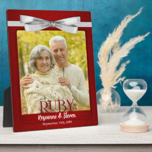 8 x 10 Ruby 40th Wedding Anniversary Foto Fotoplatte
