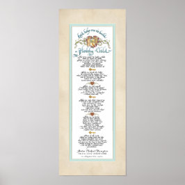 8 x 20 Build a Healthy Child, Parchment Aqua Blue Poster