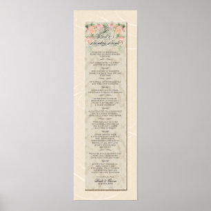 8 x 24 Für eine beständige Liebe Cream Damastrosen Poster